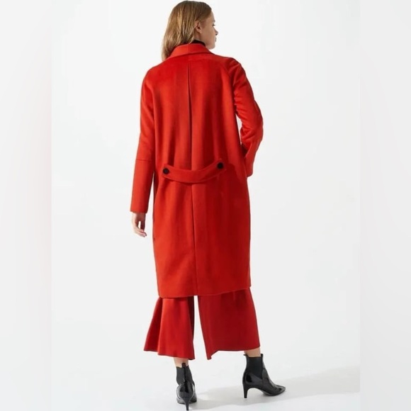 Jigsaw 100% Wool Grace Coat burnt orange size XS - Picture 4 of 6